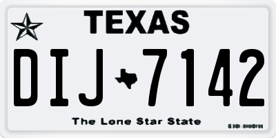 TX license plate DIJ7142