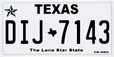 TX license plate DIJ7143