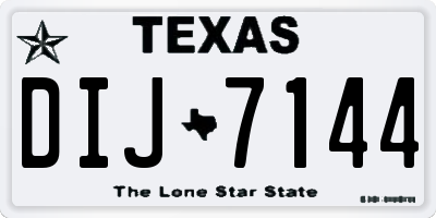TX license plate DIJ7144