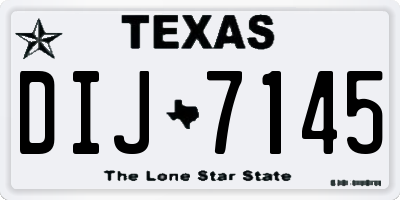 TX license plate DIJ7145