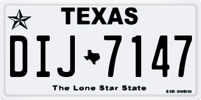TX license plate DIJ7147