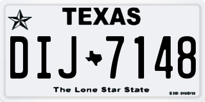 TX license plate DIJ7148