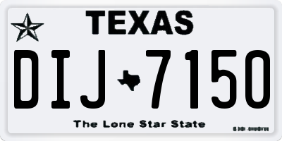 TX license plate DIJ7150