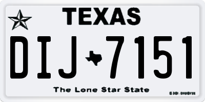 TX license plate DIJ7151