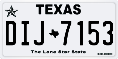 TX license plate DIJ7153