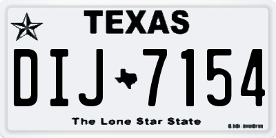 TX license plate DIJ7154