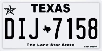TX license plate DIJ7158