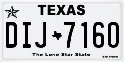 TX license plate DIJ7160