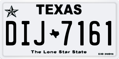 TX license plate DIJ7161