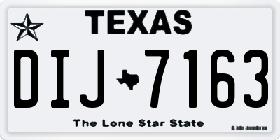 TX license plate DIJ7163