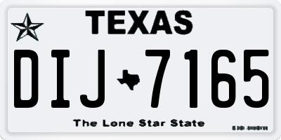 TX license plate DIJ7165