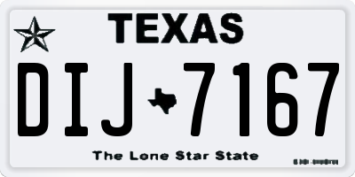 TX license plate DIJ7167