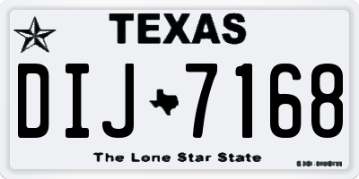 TX license plate DIJ7168