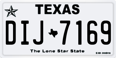 TX license plate DIJ7169