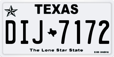 TX license plate DIJ7172