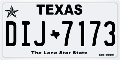 TX license plate DIJ7173
