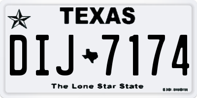 TX license plate DIJ7174