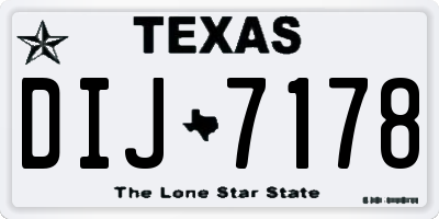 TX license plate DIJ7178