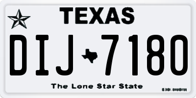 TX license plate DIJ7180