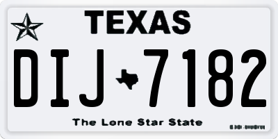 TX license plate DIJ7182
