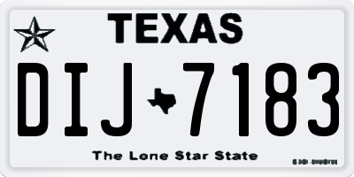 TX license plate DIJ7183