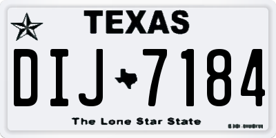 TX license plate DIJ7184