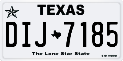 TX license plate DIJ7185