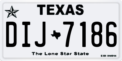 TX license plate DIJ7186