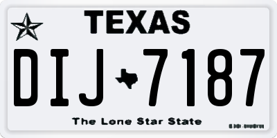 TX license plate DIJ7187