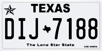 TX license plate DIJ7188