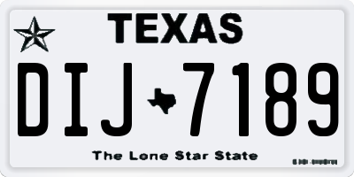 TX license plate DIJ7189