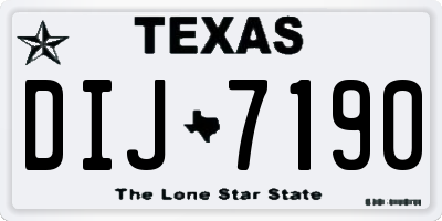 TX license plate DIJ7190