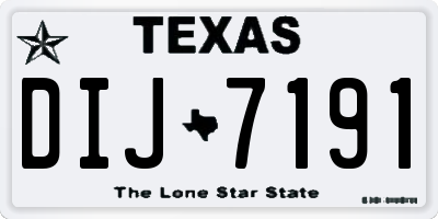 TX license plate DIJ7191