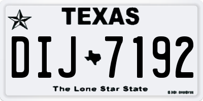 TX license plate DIJ7192