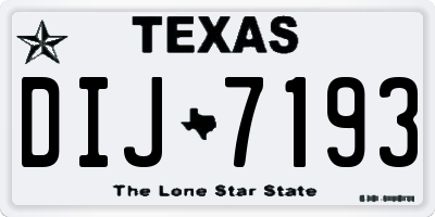 TX license plate DIJ7193
