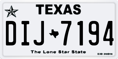 TX license plate DIJ7194