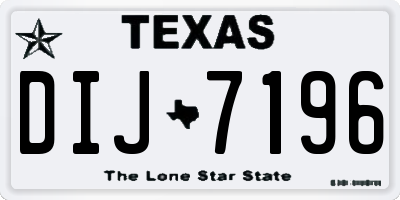 TX license plate DIJ7196