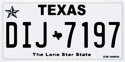 TX license plate DIJ7197