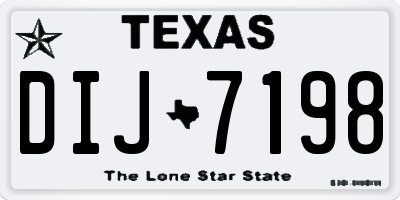 TX license plate DIJ7198