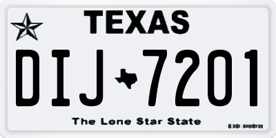 TX license plate DIJ7201