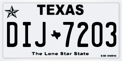 TX license plate DIJ7203