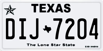 TX license plate DIJ7204