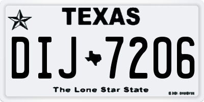 TX license plate DIJ7206