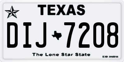 TX license plate DIJ7208