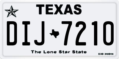 TX license plate DIJ7210