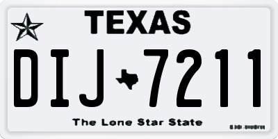 TX license plate DIJ7211