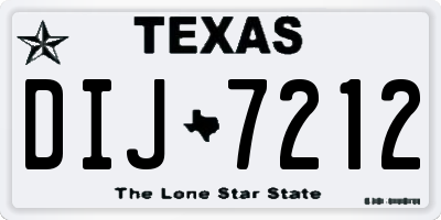 TX license plate DIJ7212