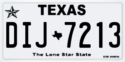 TX license plate DIJ7213