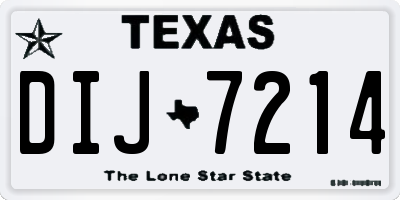 TX license plate DIJ7214