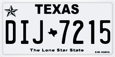 TX license plate DIJ7215